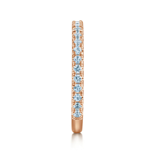 14K Rose Gold Swiss Blue Topaz Stackable Ring