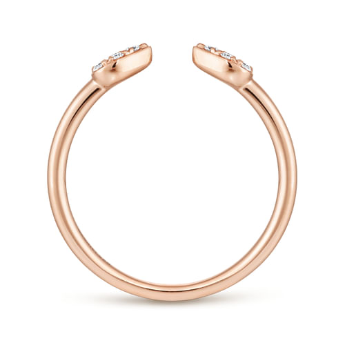 14K Rose Gold Teardrop Pavé Diamond Split Ring