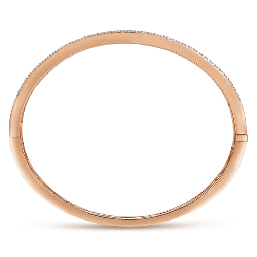 14K Rose Gold Three Row Diamond Bangle