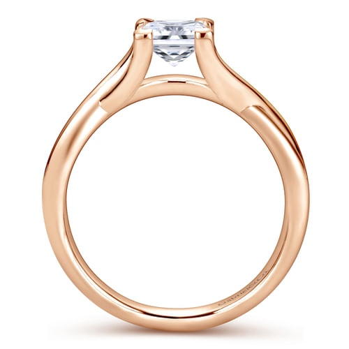 14K Rose Gold Twisted Princess Cut Diamond Engagement Ring