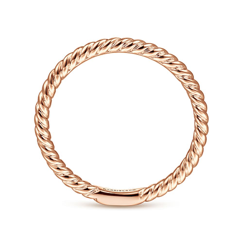 14K Rose Gold Twisted Rope Stackable Ring