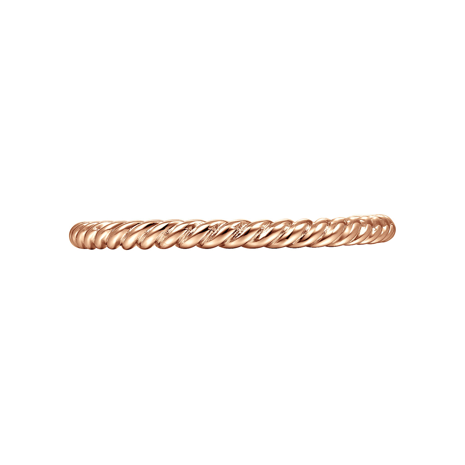 14K Rose Gold Twisted Rope Stackable Ring