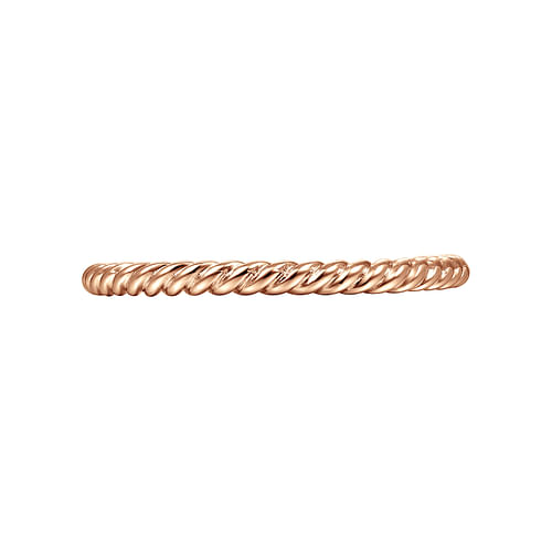 14K Rose Gold Twisted Rope Stackable Ring