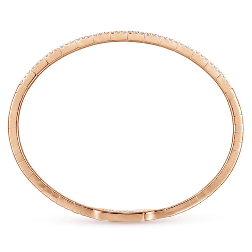 14K Rose Gold Two Row Diamond Bangle