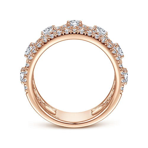 14K Rose Gold Wide Diamond Anniversary Band