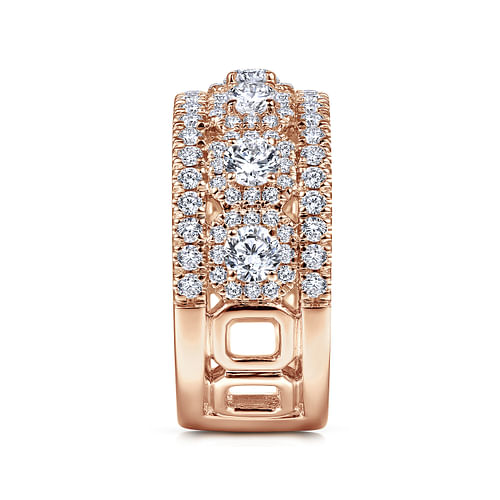 14K Rose Gold Wide Diamond Anniversary Band