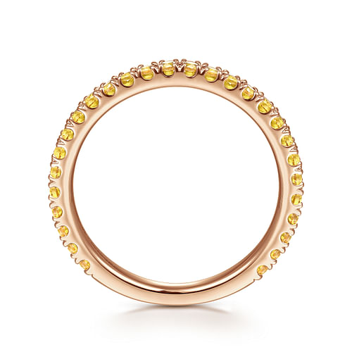 14K Rose Gold Yellow Sapphire Stackable Ring