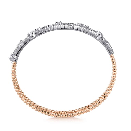 14K White & Rose Gold Bujukan Diamond Bangle 14K White & Rose Gold Bujukan Diamond Bangle