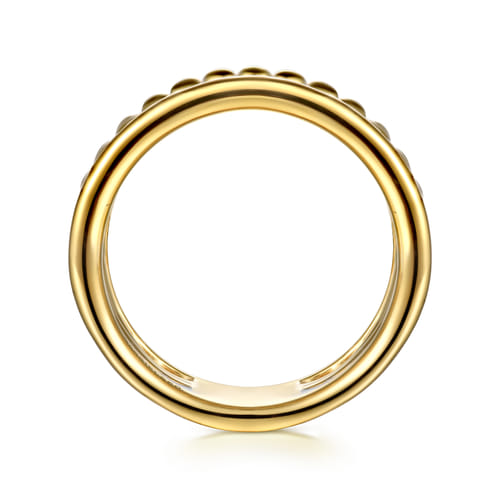 14K White & Yellow Gold Bujukan Diamond Easy Stackable Ring 14K White & Yellow Gold Bujukan Diamond Easy Stackable Ring