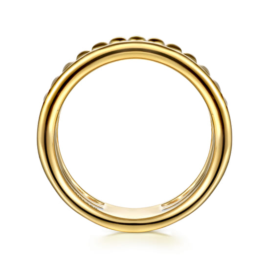 14K White & Yellow Gold Bujukan Diamond Easy Stackable Ring angle 2 14K White & Yellow Gold Bujukan Diamond Easy Stackable Ring angle 2