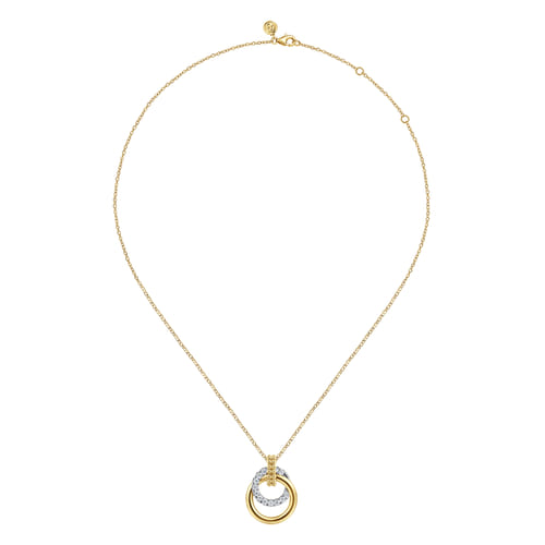 14K White & Yellow Gold Bujukan Diamond Pendant Necklace 14K White & Yellow Gold Bujukan Diamond Pendant Necklace