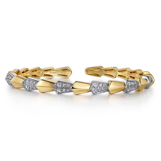 Gabriel - 14K White & Yellow Gold Diamond  Bangle