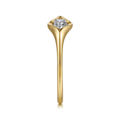 14K White & Yellow Gold Diamond  Pear Open Ring