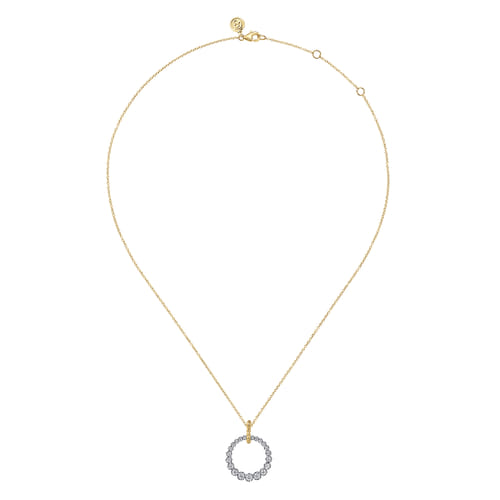 14K White & Yellow Gold Diamond Drop Necklace, 20mm-Bujukan 14K White & Yellow Gold Diamond Drop Necklace, 20mm-Bujukan