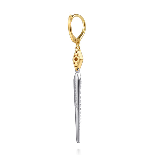 14K White & Yellow Gold Diamond Kite Drop Earrings