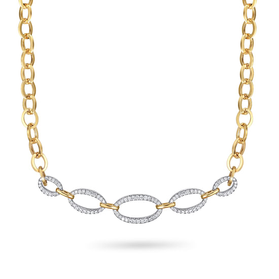 Gabriel - 14K White & Yellow Gold Diamond Link Chain Necklace