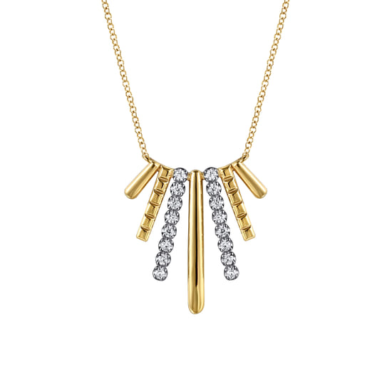 Gabriel - 14K White & Yellow Gold Diamond Pendant Necklace Gabriel - 14K White & Yellow Gold Diamond Pendant Necklace