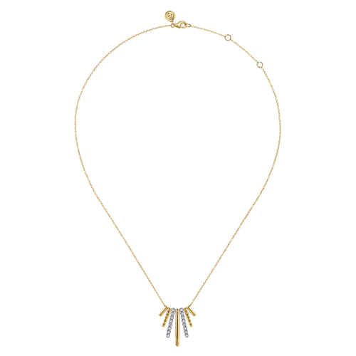14K White & Yellow Gold Diamond Pendant Necklace