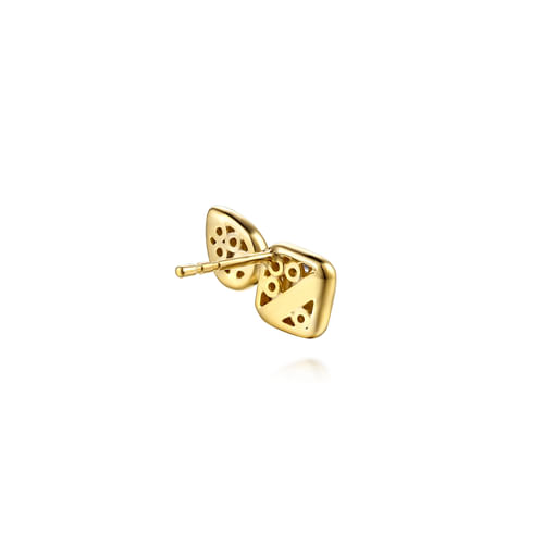 14K White & Yellow Gold Diamond Stud Earrings