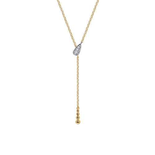 14K White & Yellow Gold Diamond Y Necklace-Bujukan 14K White & Yellow Gold Diamond Y Necklace-Bujukan