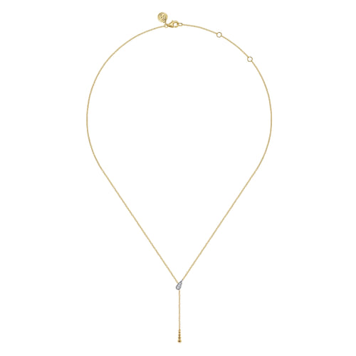 14K White & Yellow Gold Diamond Y Necklace-Bujukan 14K White & Yellow Gold Diamond Y Necklace-Bujukan