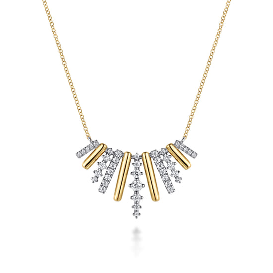 Gabriel - 14K White & Yellow Gold Graduating Diamond Pendant Necklace