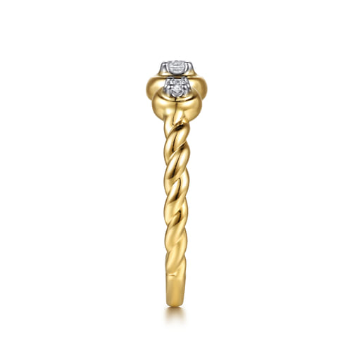 14K White & Yellow Gold White Sapphire Three Stone Promise Ring 14K White & Yellow Gold White Sapphire Three Stone Promise Ring