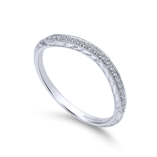 14K White Gold   Knife Edge Matching Wedding Band
