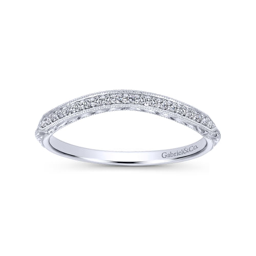 14K White Gold   Knife Edge Matching Wedding Band