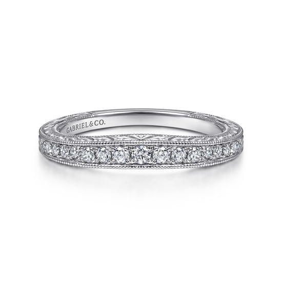 Gabriel - 14K White Gold   Matching Wedding Band