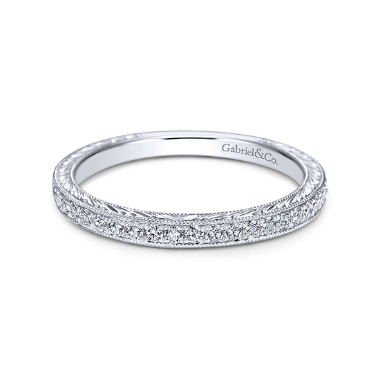 Gabriel - 14K White Gold   Matching Wedding Band