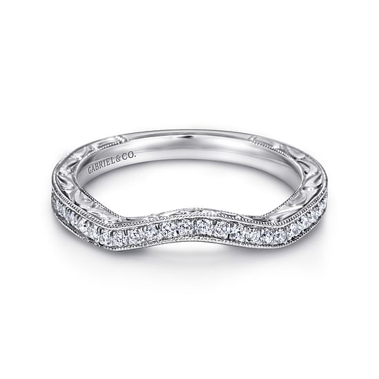 Gabriel - 14K White Gold   Matching Wedding Band