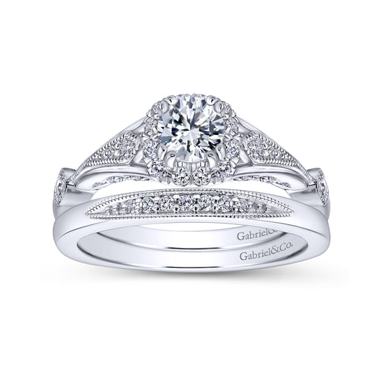 14K White Gold   Matching Wedding Band angle 4