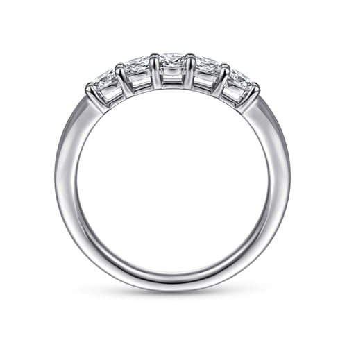 14K White Gold  5 Stone Diamond Anniversary Band