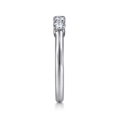 14K White Gold  5 Stone Diamond Anniversary Band