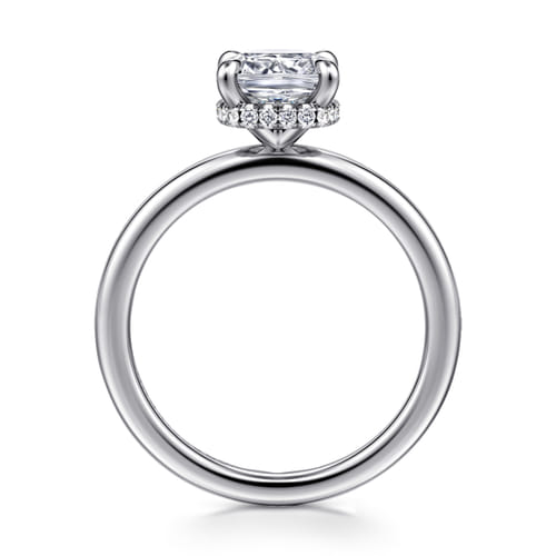 14K White Gold  Cushion Diamond Engagement Ring