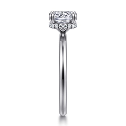 14K White Gold  Cushion Diamond Engagement Ring