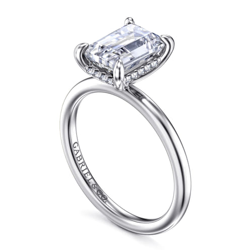 14K White Gold Emerald Cut Diamond Engagement Ring 14K White Gold Emerald Cut Diamond Engagement Ring