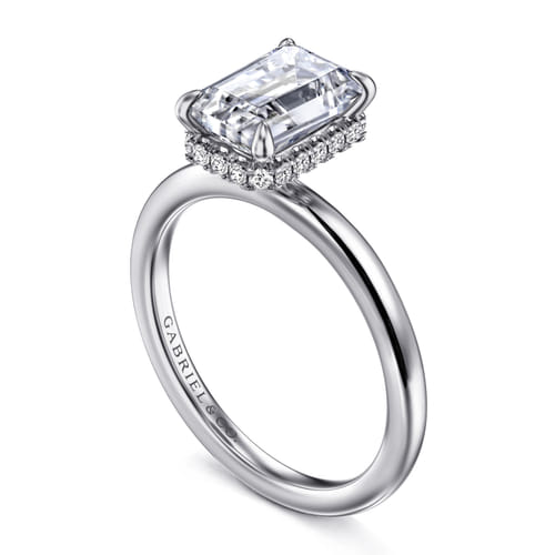 14K White Gold Emerald Cut Diamond Engagement Ring 14K White Gold Emerald Cut Diamond Engagement Ring