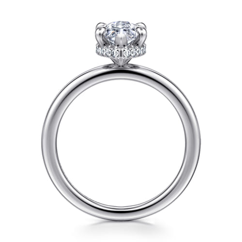 14K White Gold  Marquise Shape Diamond Engagement Ring