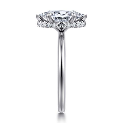 14K White Gold  Marquise Shape Diamond Engagement Ring