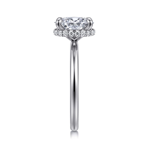 14K White Gold  Oval  Diamond Engagement Ring