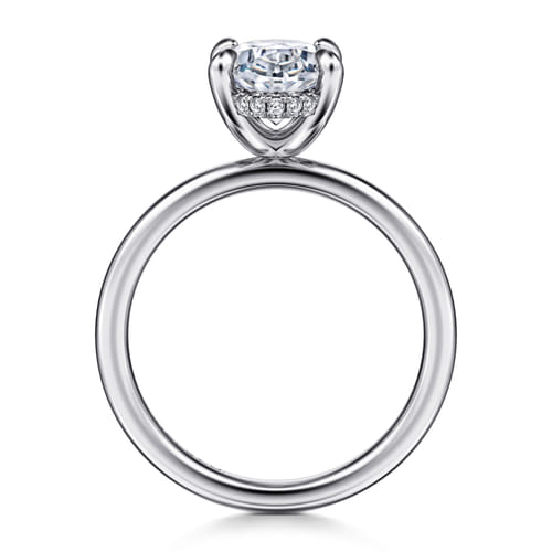 14K White Gold  Oval Diamond Engagement Ring