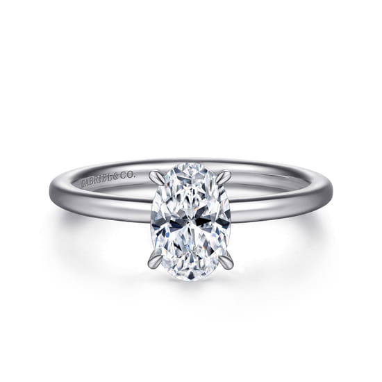 Gabriel - 14K White Gold  Oval Diamond Engagement Ring