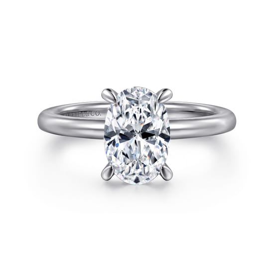 Gabriel - 14K White Gold  Oval Diamond Engagement Ring