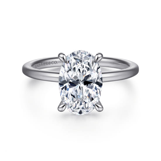 Gabriel - 14K White Gold  Oval Diamond Engagement Ring