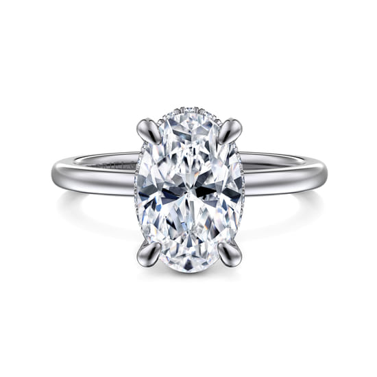 Gabriel - 14K White Gold  Oval Diamond Engagement Ring