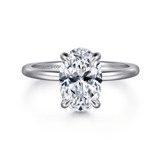 Gabriel - 14K White Gold  Oval Diamond Engagement Ring