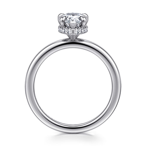 14K White Gold  Pear Shape Diamond Engagement Ring
