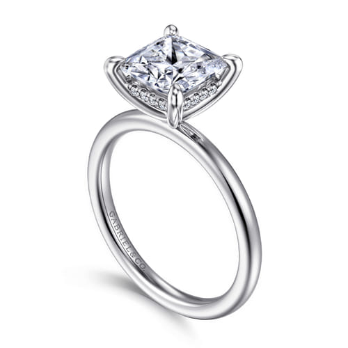 14K White Gold  Princess Diamond Engagement Ring